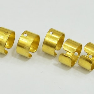 25 Pcs Brass Ear Cuffs One Holes - 9.2 mm Diameter  ERW37