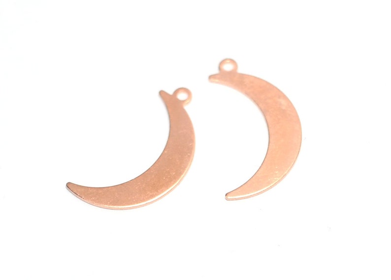 0.8x5x24 mm Moon 1 Loop Charms Moon Connectors MC171 Copper Moon Charms