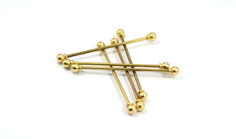 Stick Thick 2mm Distance Between Bar 52 mm 2 Pcs Solid Brass Collar Screw Bar 68 mm Length