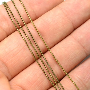 330 Feet 100 Meter Antique Brass 1 mm Faceted  Ball Chain