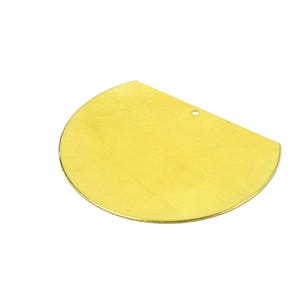 5 Pcs. Raw Brass 38x46 x 0.5 mm (24 Gauge Thickness) Semi 1 Hole Blank Findings