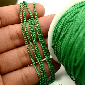 5 Meter 16.5 ft.  Green Color 2.2 x3.2 mm Oval Curved Link Chain