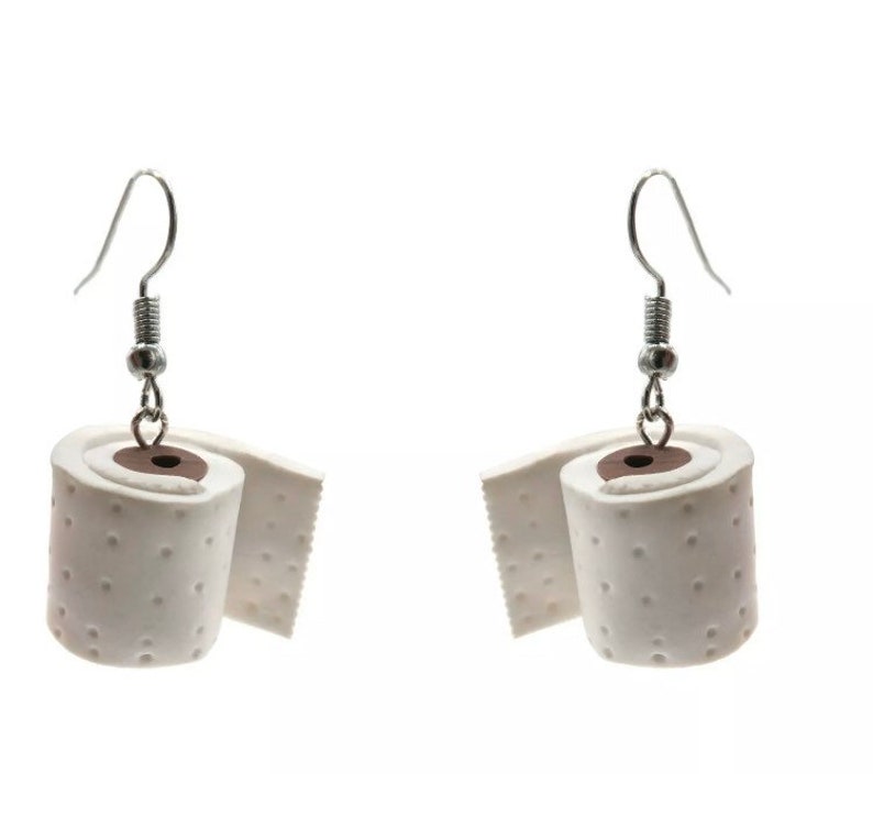 Toilet Paper Earrings handmade Etsy