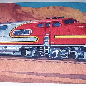 Super Chief Train E-1 Locomotive Commemorative Unused Prepaid Postal Card Stamp Conocido como Tren de las Estrellas