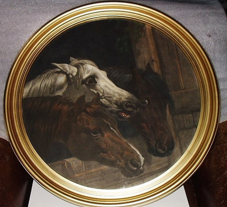 Horses Trio John Fredrick Herring Artist Rare Original 1800 Antique