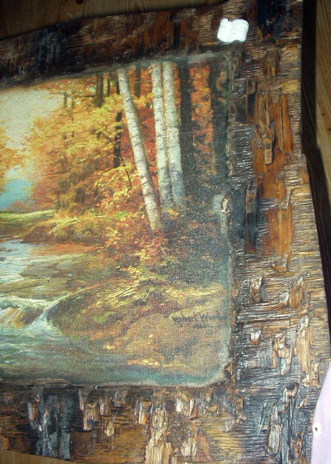 Autumn Leaves Robert Wood Artist Large Oil Painting Dated 1959 | Etsy