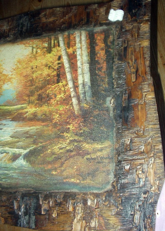 Autumn Leaves Robert Wood Artist Large Oil Painting Dated 1959