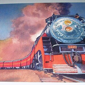 Der Tageslichtzug GS-4 Dampflokomotive Gedenkzeichen unbenannter Postkartenstempel, bekannt als der schönste Zug der Welt
