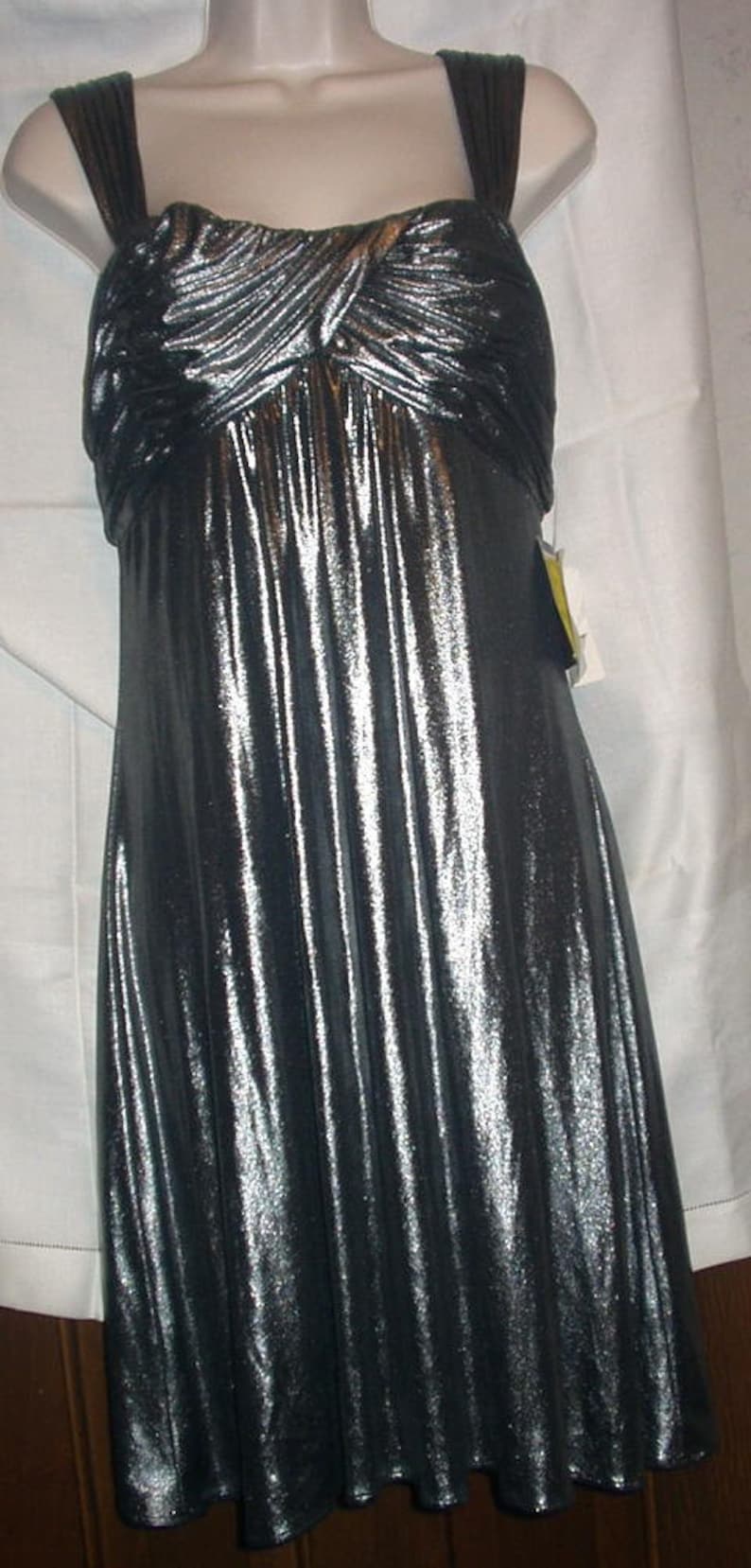 Silver Lame Evening Party Gown Dress Stunning Womans Size 8 Etsy