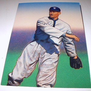 Cartão postal pré-pago comemorativo do jogador de beisebol Walter Johnson, Washington Senators Pitcher