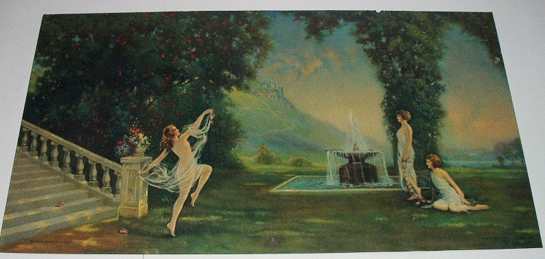 Nude Woodland Nymphs R Atkinson Fox Spirit Of Youth 1926 Antique 