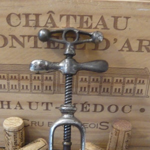 French Antique Corkscrew Aéro J. Pérille Wine Bottle Opener Kitchen Wine Accessories 19th Century