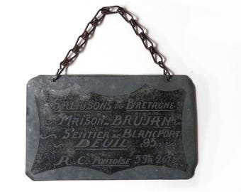 French Worker Plaque Salaisons de Bretagne Wall Plaque Industrial Decor Kitchen Decor 1930s