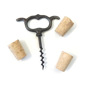 Vintage Corkscrew Wine Bottle Opener Four Finger Pull Corkscrew French Eyebrown Corkscrew 1910-1920s