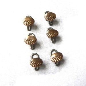 Set of 6 French antique collar buttons Shirt studs Oval shirt collar buttons Antique brass cuff studs 1900-1920 Antique Jewelry cufflinks