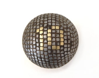 French Antique Studded ball Number 10 Petanque Studded Boule Ball Lyonnaise Ball Collectible ball Outdoor Games 1900-1920s