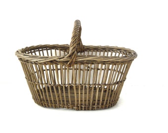 French Antique Wicker basket French Country Decor Collectibles basket Home Decor French Farmhouse Decor 1900-1930s