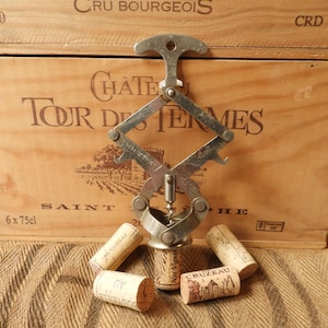 French Antique Corkscrew Debouchtout Wine Bottle Opener Collectibles Corkscrew Wine Accessories Circa 1930-1950s