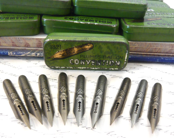French Pen Nibs Box Convention 1821 With 1O Balloon Nibs Stamped LUS