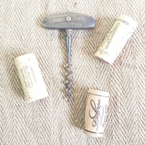 Antique Corkscrew with wooden ebony handle Wine Bottle Opener Kitchen Wine Accessories 1920s