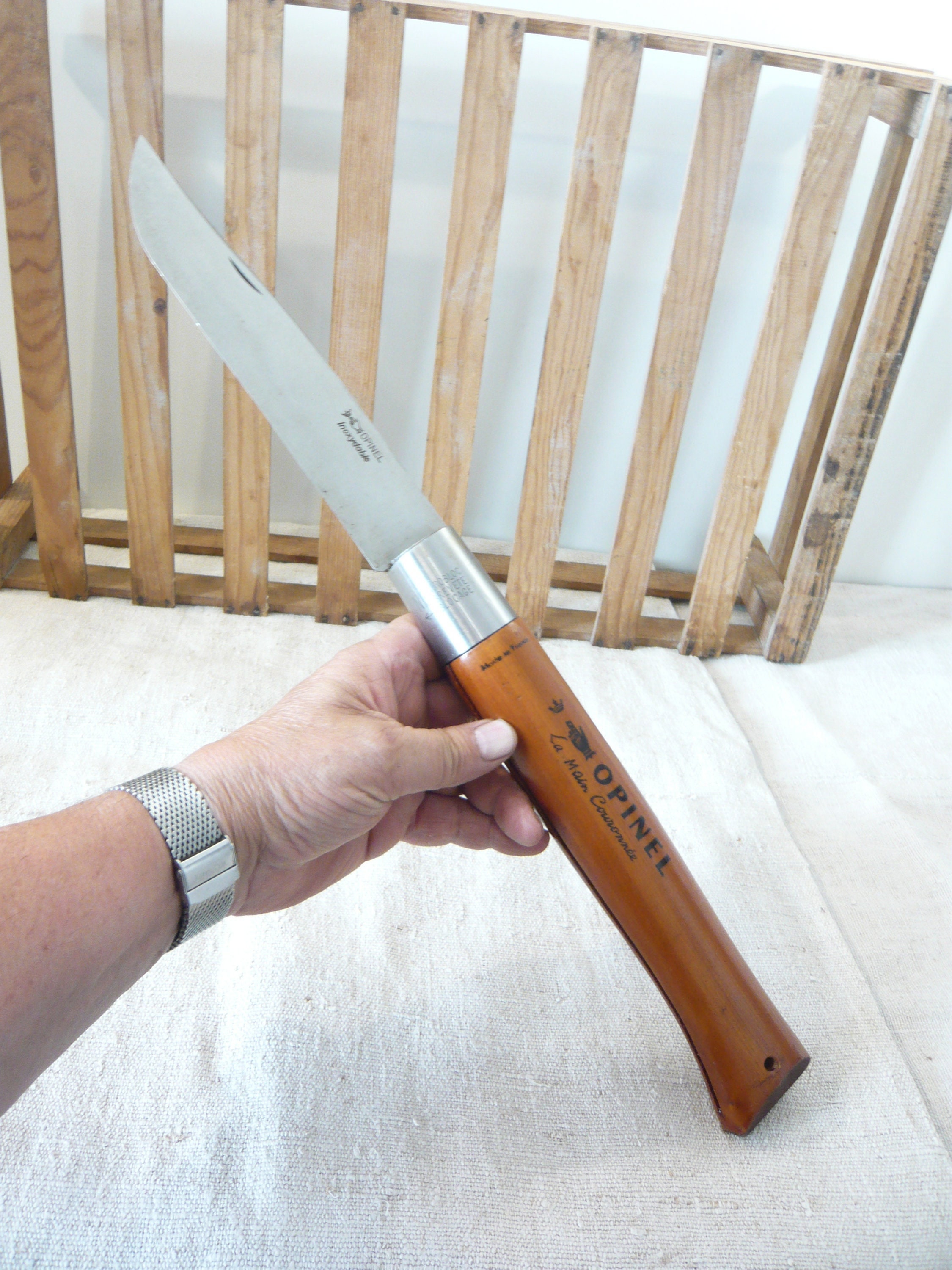 Giant Folding Pocket Knife Opinel 13 Collectibles Collectables Knives 1970s  Length 50.5 Cm 