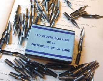 Boîte de 100 plumes La Gloire de Boulogne Supérieure Baignol & Farjon Plume scolaire préfecture de la Seine N 229R Boîte complète Ouverte