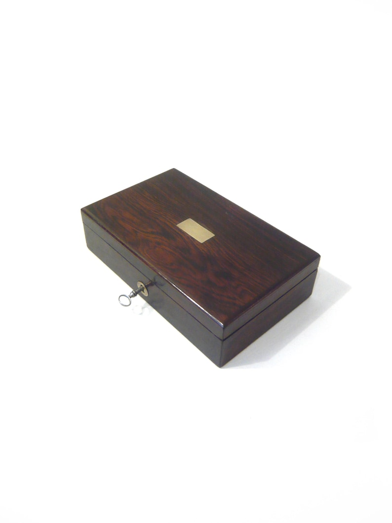 Antique Drafting Box With Key Wooden Box Compass Drafting Tools ...