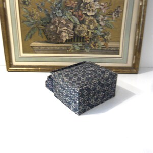 Antique fabric covered box French Vintage fabric box French haberdashery box Drawers box 1950s image 8