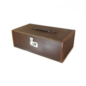 Antique Wooden Suitcase with key Trunk Chest with its Key Small travel trunk Car or carriage trunk Home Decor 1900-1920s