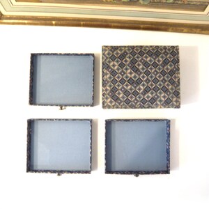 Antique fabric covered box French Vintage fabric box French haberdashery box Drawers box 1950s image 7