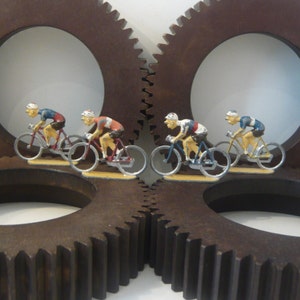 Set of 4 Cycling Toys Rare vintage Bicycle Toys Metal Cyclists Very Collectibles Big Nose Roger Gros Nez 1930s Tour de France