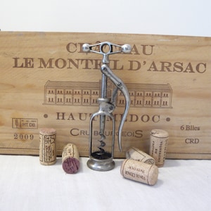French Antique Corkscrew Le Presto Jacques Pérille Wine Bottle Opener Kitchen Wine Accessories 19th Century