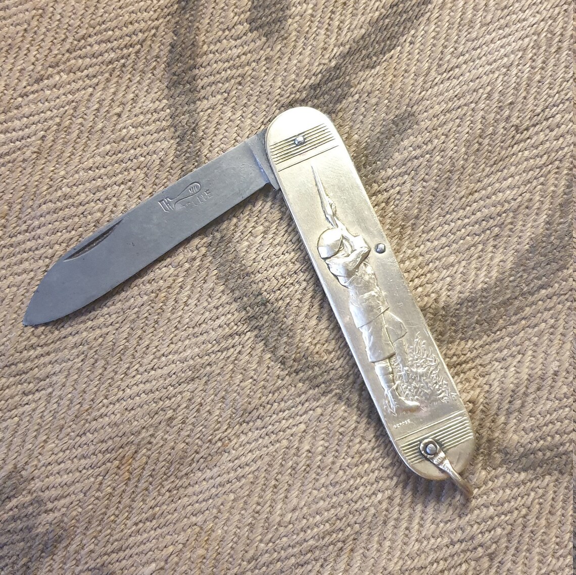 French Brass Pocket Knife 1 blade Coursolle Folding Knife Etsy