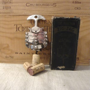 Sacacorchos Zig Zag de los años 50 en su caja de cartón original Sacacorchos extensible Bodega Accesorio Cocina Colección Vinos