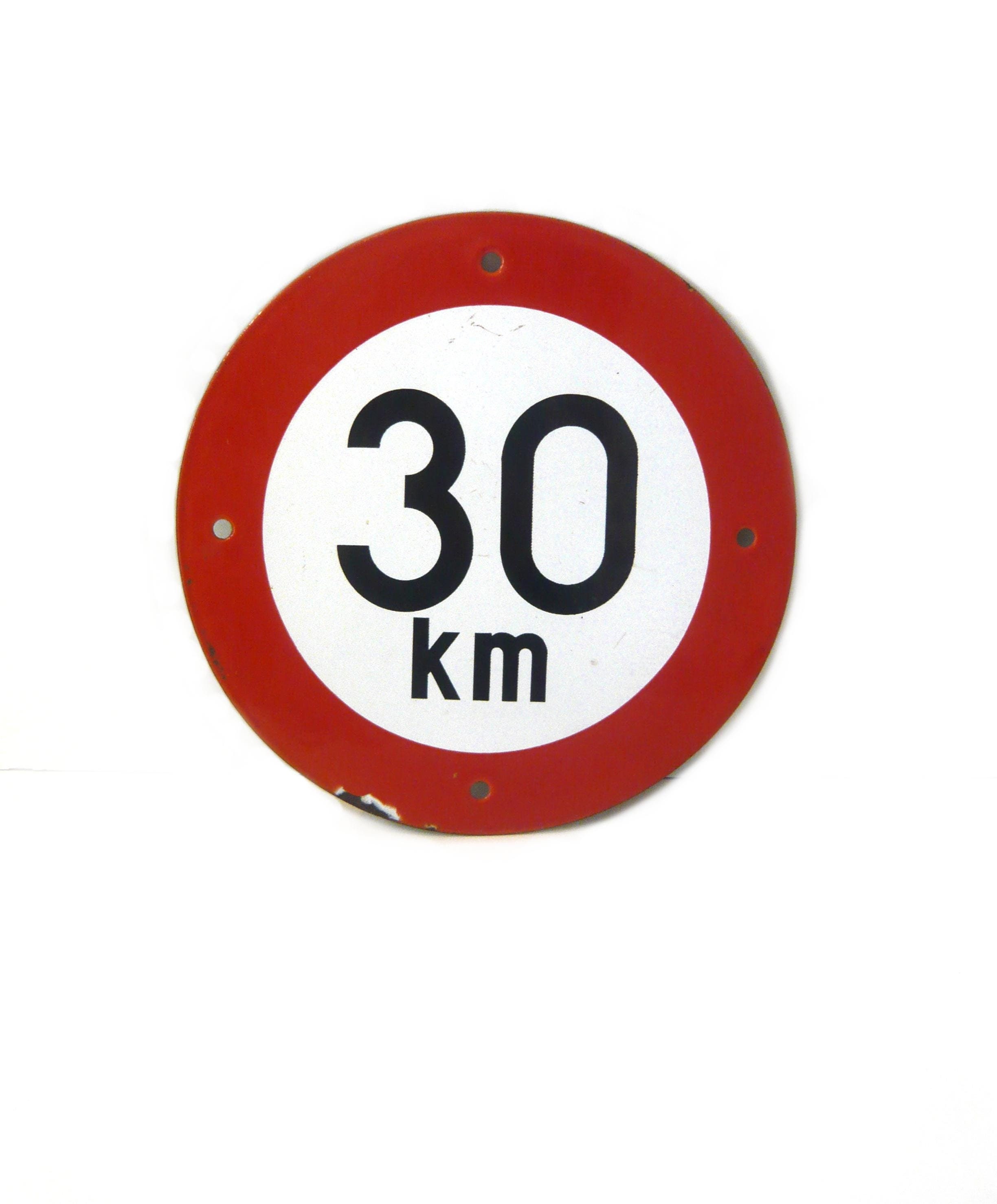 Metall-Blechschild 'Verlangsamt 5 Km/h' – 30,5x20,3 Cm, Aluminium, Für Outdoor & Industrie, Mit Vorgebohrten Löchern