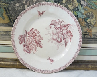 Järnstenstallrik av Hippolyte Boulenger & Compagnie, Choisy le Roi, samlarobjekt, antik servis, ca 1900