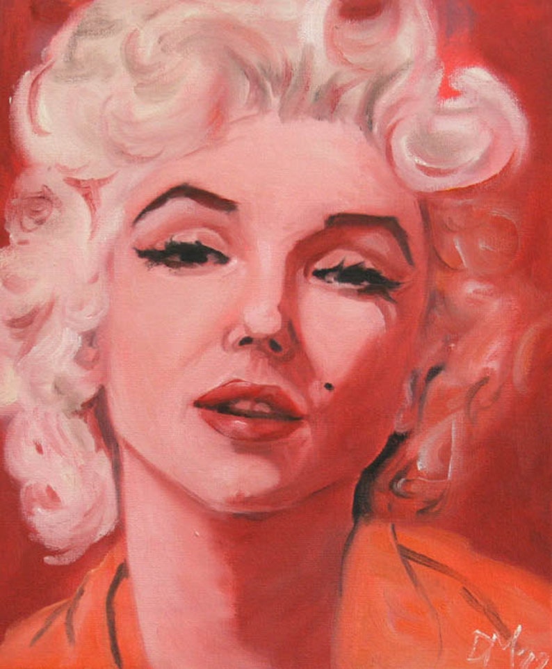 Oil Painting Fan Art Marilyn Monroe Hollywood High Quality Etsy