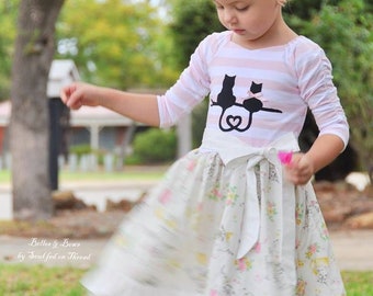 Evaline Pintucks and Roses Knit Bodice Dress w Ruched Sleeves Girls Sizes 3-6m to 11/12