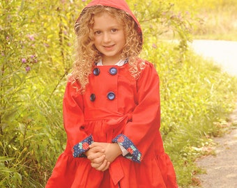 Pink Thistle Double Breasted Tiered Girls Coat Descarga instantánea PDF Patrón de costura 6-12M a 10