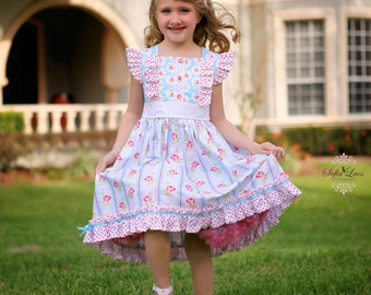 Instant Download PDF Sewing Pattern Francine Flutter or Flared Sleeve Girls Top Dress  3-6m to 10