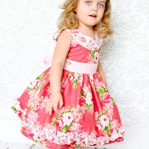 Instant Download PDF Sewing Pattern Ruby Sue Round Neck Retro Style Dress, 6-12m to 12