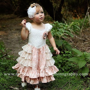 Download istantaneo PDF Tutorial del modello di cucito Abito da principessa Sugarplum, da 6-12 m a 10