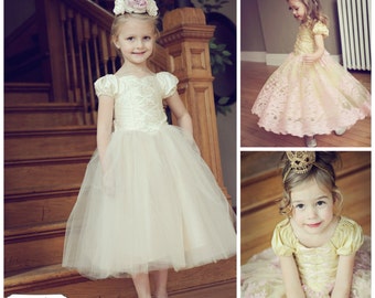 Amado cuento de hadas bailarina princesa vestido descarga instantánea PDF patrón de costura niñas Sz 3-6M a 10