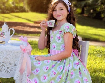 Josephine Campesina Delantal Vestido Descarga Instantánea PDF Patrón de Costura, 3-6m a 12