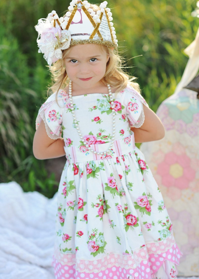 The Tulip Dress Scalloped Border Split Sleeve Instant Download PDF Sewing Pattern, 6-12m to 8 image 4