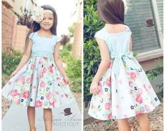 Roxanne Cap Sleeve Knit Bodice Dress PDF Sewing Pattern for Girls (Sz 3-6M - 11/12) and Women (sz XXS toXXL)