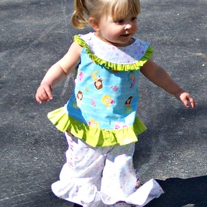 Instant Download PDF Sewing Pattern Cassidy Girls Round Neck A Line Top Dress 6-12m to 8 image 4