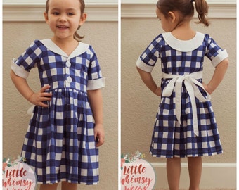 Audrey Retro Style GIRL & DOLL Vestido Sz 6-12m a 11/12 Patrón de costura PDF