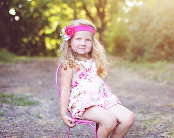 Descarga instantánea PDF Patrón de costura Chica's Ruffled Reversible Romper Sunsuit Tutorial tamaños 6-9M a 6