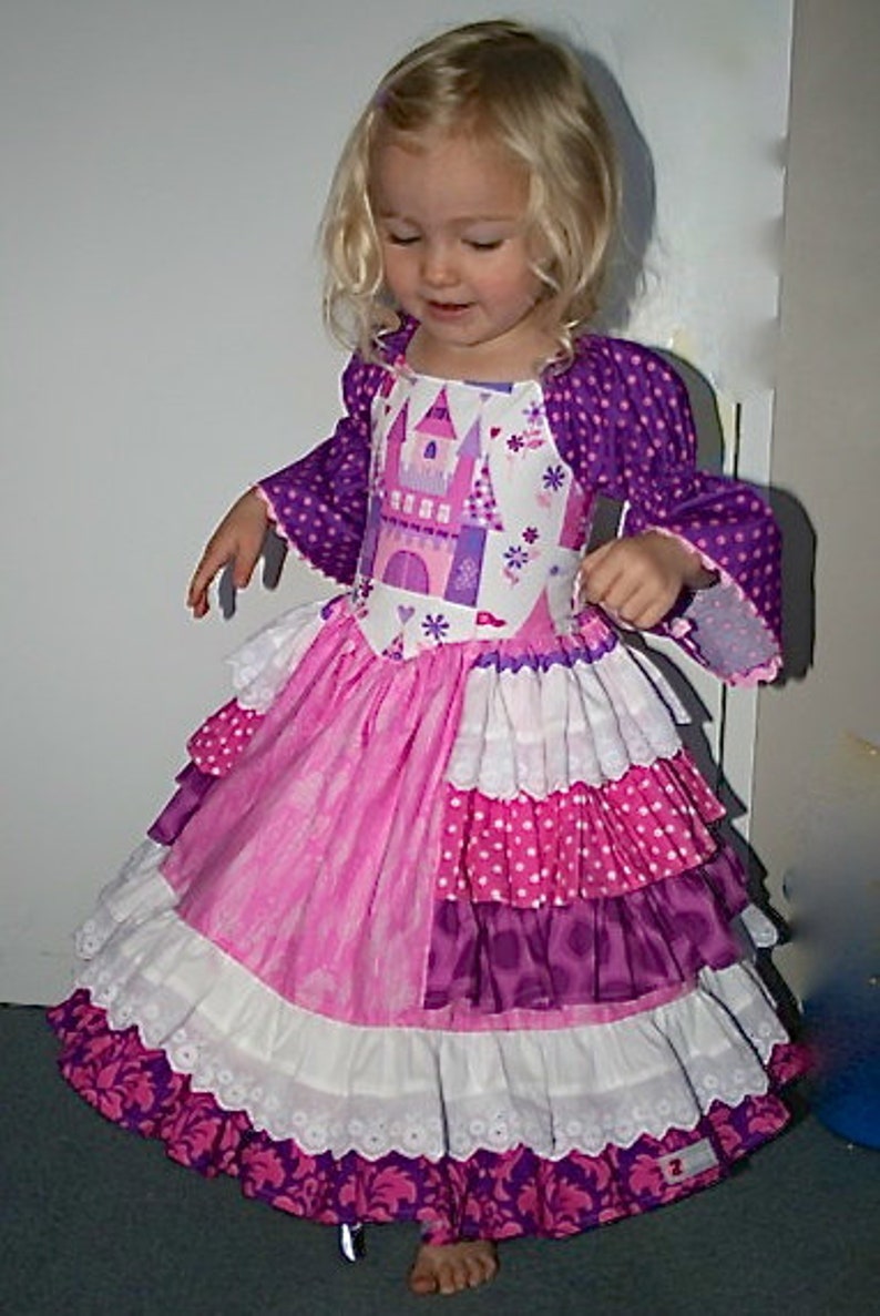 Instant Download PDF Sewing Pattern Tutorial Sugarplum Princess Girl's Dress, 6-12m to 10 image 9